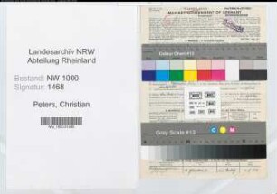 Entnazifizierung Christian Peters, geb. 14.04.1921 (Vers.Vertreter)