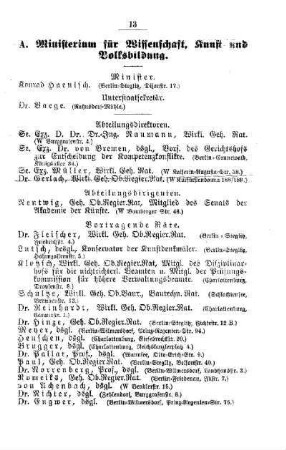 Ministerium für Wissenschaft, Kunst und Volksbildung