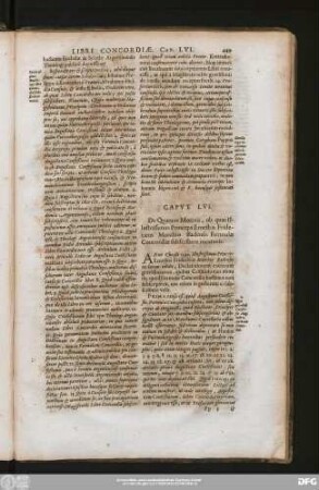 Caput LVI. De Quatuor Motivis, ob quas Illustrissimus Princeps Ernestus Fridericus Marchio Badensis Formulae Concordiae subscribere recusavit.