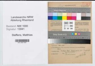 Entnazifizierung Matthias Steffens, geb. 23.07.1909 (Bankangest.)