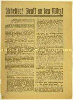 Flugblatt der SPD gegen die KPD und die Märzkämpfe in Mitteldeutschland 1921