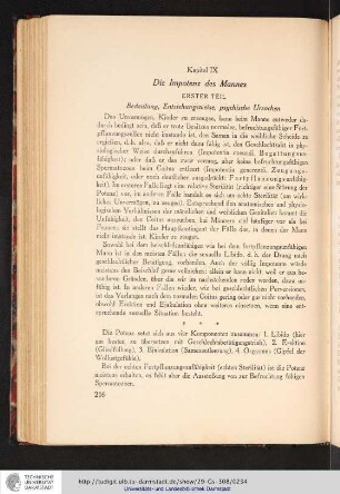 Kapitel 9: Die Impotenz des Mannes: Bedeutung, Entstehungsweise, psychische Ursachen
