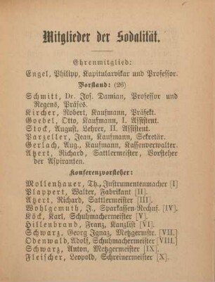 Mitglieder der Sodalität.