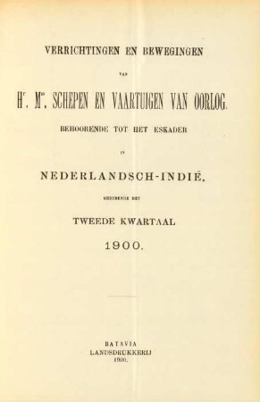 Tweede kwartaal 1900