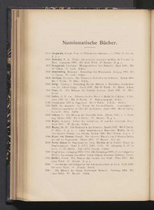 Numismatische Bücher