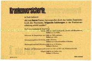 Propagandaflugblatt der SED über das Gesundheitswesen, verbunden mit Wahlaufruf