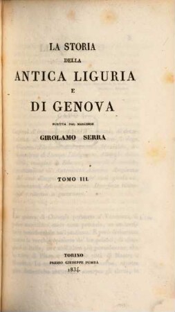 La storia della antica Liguria e di Genova. 3