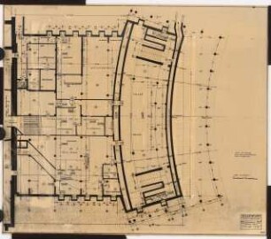 Stadthalle, Mülheim an der Ruhr Umbau: Festsaalanbau: Grundriss Kellergeschoss 1:100