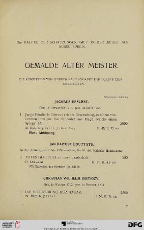 Gemälde alter Meister (Nr. 1-21)