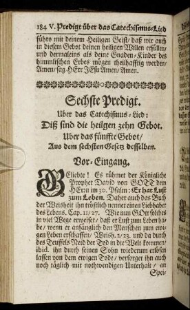 Sechste Predigt.
