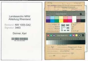 Entnazifizierung Karl Donner , geb. 08.04.1905 (Schlosser)