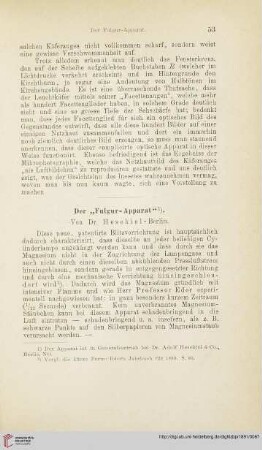 Der "Fulgur-Apparat"