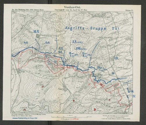 Skizze 11. Verdun=Ost. Der Angriff vom 16. April bis 27. Mai.
