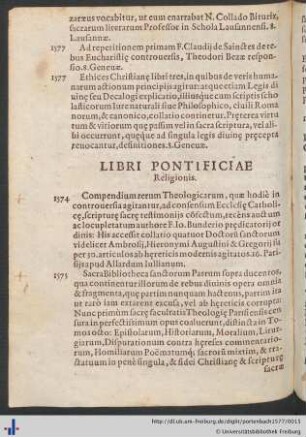 Libri Pontificiae Religionis.