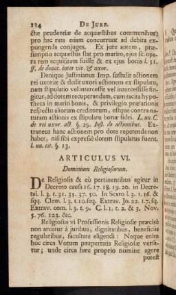 134-144, Articulus VI. De Religiosis & eò pertinentibus agitur in ...