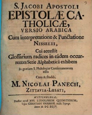 Epistola catholica arabice
