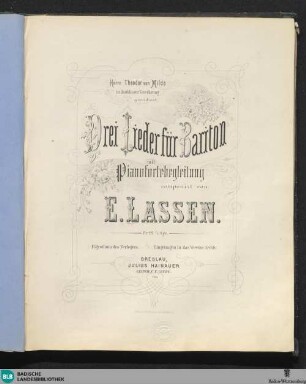 Drei Lieder für Bariton mit Pianofortebegleitung