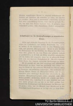 Beschaffenheit der für Straßenpflanzungen zu verwendenden Bäume.