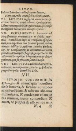 VII. Studium Concordiae ...