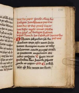 Gebet zur Hl. Barbara, lat. mit dt. Überschrift