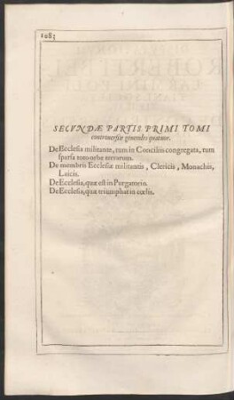 Secundae Partis Primi Tomi controversiae generales quatuor.
