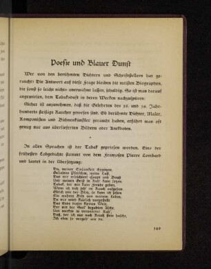 Poesie und blauer Dunst