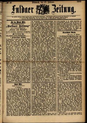 Ausgabe vom Mittwoch, den 27. Februar 1889.