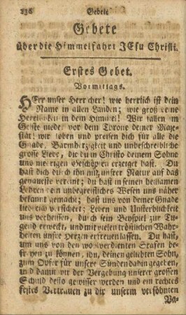 Gebete über die Himmelfahrt JEsu Christi