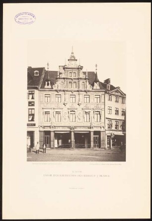 Umbau des Kaufhauses des Herrn P.J. Blanck (Haus zur Sonne), Braunschweig: Ansicht (aus: Öffentliche und Privatgebäude, 1887)