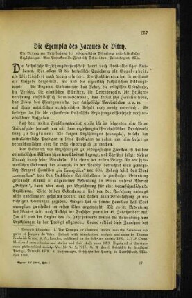 ¬Die¬ Exempla des Jacques de Vitry : ein Beitrag zur Untersuchung der pädagogischen Bedeutung mittelalterlicher Erzählungen