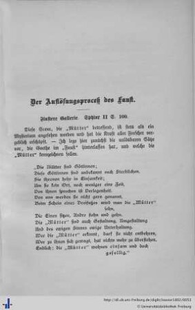 Der Auflösungsproceß des „Faust“. Finstere Gallerie.