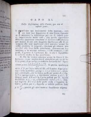 Capo XI. Della Descrizione delle Curve, per via di infiniti punti.