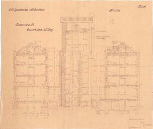 Fischer, Theodor; München - Westend, Bergmannstr.; Ledigenheim - Südhof (Querschnitt)