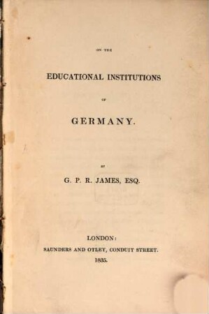 On the Educational Institutions of Germany ...