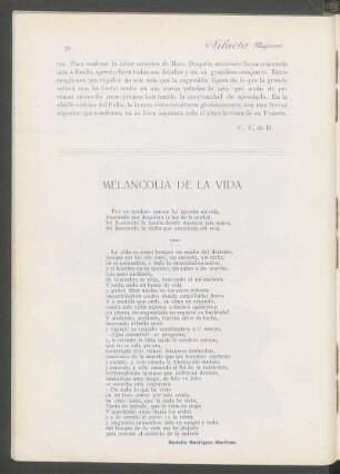 Melancolía de la vida