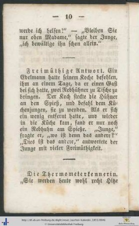 Freimüthige Antwort.