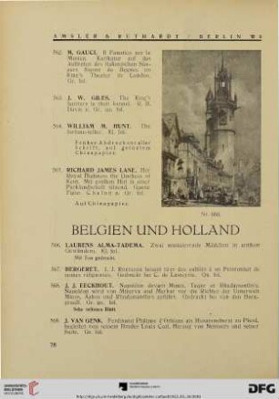 Belgien und Holland (Nr. 566-583)