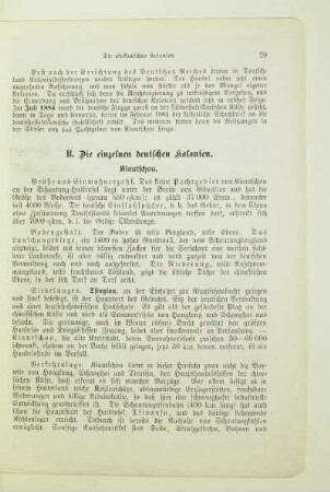B. Die einzelnen deutschen Kolonien