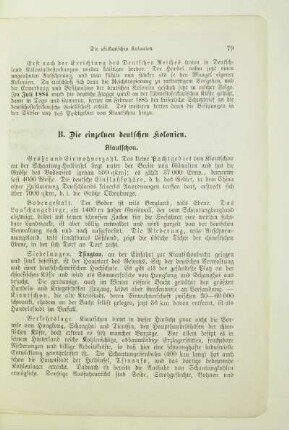 B. Die einzelnen deutschen Kolonien