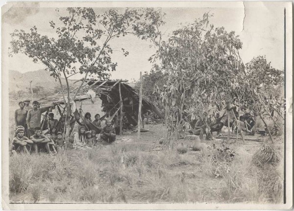 "Macuschi in her field camp near Pracauá"