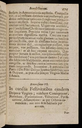 575-580, Exercismus VI; ...
