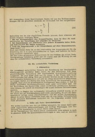 III. Die veränderliche Verdrehung