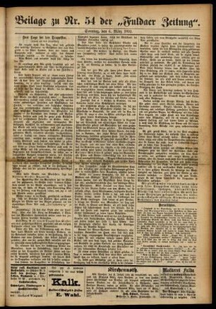 Zweite Ausgabe vom Sonntag, den 06. März 1892.