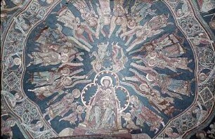 Thronende Muttergottes und die beiden Johannes', umgeben von einem Engelreigen