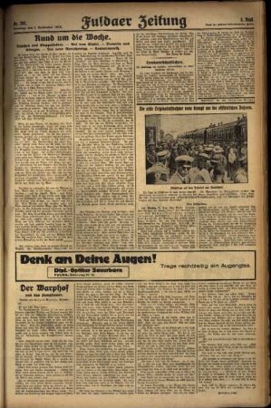Dritte Ausgabe vom Sonntag, den 01. September 1929.
