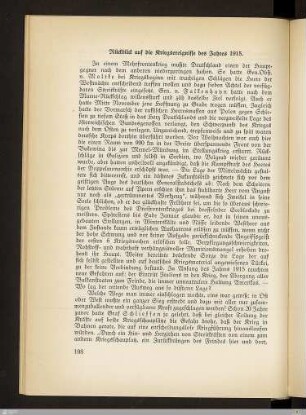 Rückblick auf die Kriegsereignisse des Jahres 1915