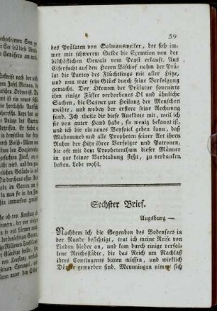 Sechster Brief. - Zehnter Brief.