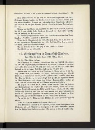 10. Stellungskrieg in Französisch-Flandern