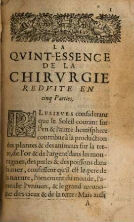 La quint-essence de la chirurgie
