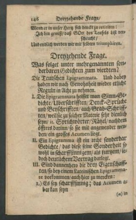 Dreyzehende Frage. Was folget unter mehrgenannten sonderbaren Gedichten zum vierdten?